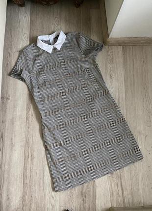 Платье рубашка с воротником школьницы 😃 в клеточку2 фото