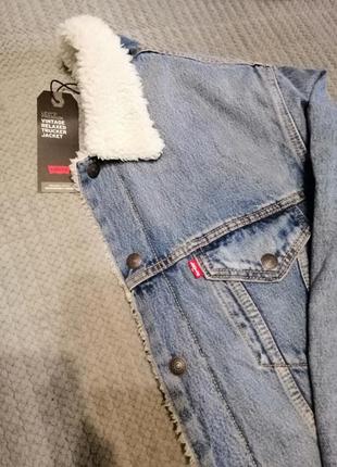 Джинсова куртка на хутряній підкладці levis8 фото