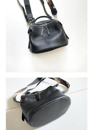 Женская кожаная чёрная сумка8 фото