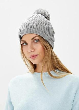 Шапка under armour favorite waffle pom beanie grey