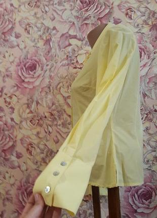 Жовто-лимонна стрейчева блуза-сорочка2 фото