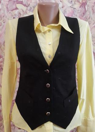 Жовто-лимонна стрейчева блуза-сорочка5 фото