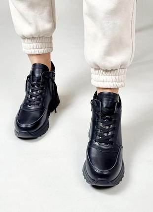 Шкіряні зимові кросівки з хутром натуральна шкіра кожаные зимние кроссовки на меху натуральная кожа2 фото