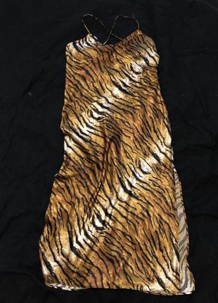 Платье в бельевом стиле topshop тигровое леопард2 фото