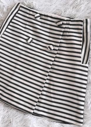 Стильная юбка topshop в полоску с пуговицами