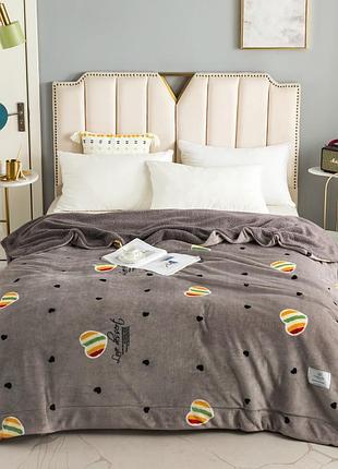 Велюровый плед на овчине