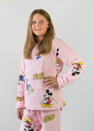 Піжама махрова плюшева для дівчинки, махровая плюшевая пижама для девочки подростка2 фото