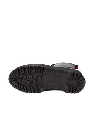 Чёрные демисезонные ботинки на платформе на шнуровке осенние весенние4 фото