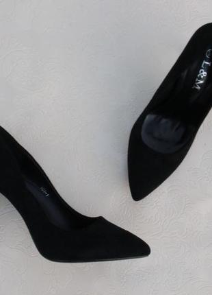 Черные туфли, лодочки 38, 39, 40 размера на шпильке, каблуке3 фото