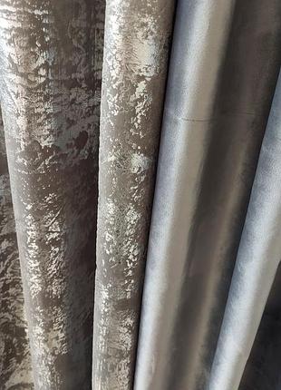Готовый комплект штор из бархатных штор и крепдышиновой тюли