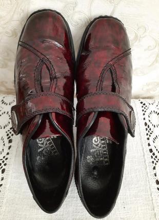 Женские туфли лоферы, немецкое качество, цвет: вишнёво-чёрный, очень комфортные, антистрессовые. rieker.5 фото