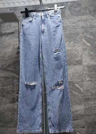 Прямые джинсы с высокой посадкой h&m3 фото