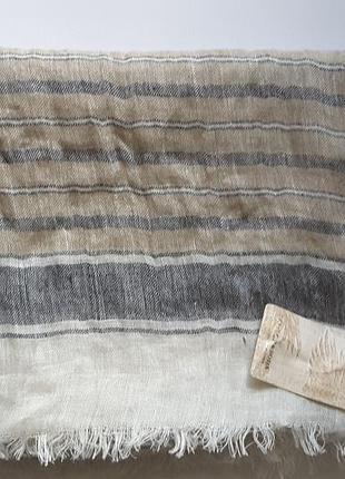 Брендовый льняной шарф scotch&amp;soda, нидерланды, 200х80