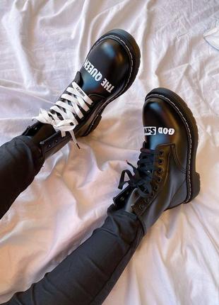 Женские ботинки dr. martens 1460 sex pistols black rolled smooth🖤