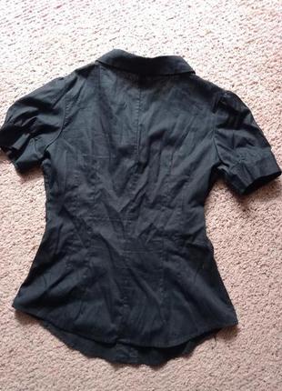 Блуза черная приталенная2 фото