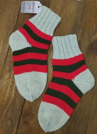 Вязаные носки 35-36 р - теплые носки для дома - шерстяные носки1 фото