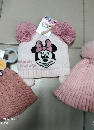 Шапочка шапка для девочки/для малышей 3-6 мес,6-9 мес,9-12 мес