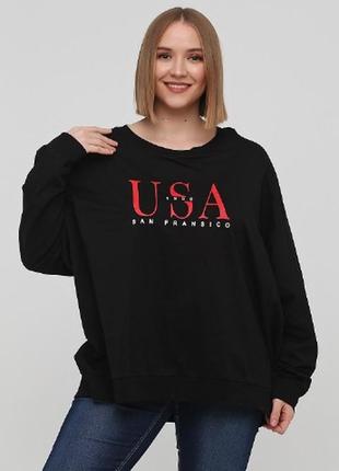 Крутий світшот h&m - лого usa - 2хл, 3хл, 4хл - батали