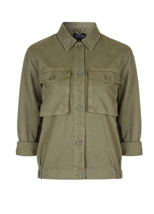 Куртка цвета хаки topshop куртка-рубашка с большими карманами защитного цвета4 фото