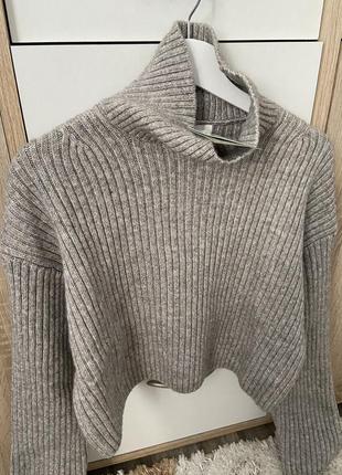 Шикарный тёплый укорочённый свитер h&m шерсть3 фото