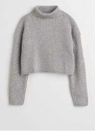 Шикарный тёплый укорочённый свитер h&m шерсть9 фото