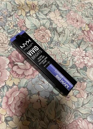 Яркая синяя подводка для глаз nyx professional makeup vivid brights liner sapphire