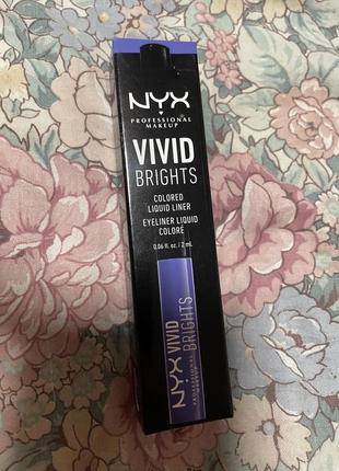 Яркая синяя подводка для глаз nyx professional makeup vivid brights liner sapphire3 фото
