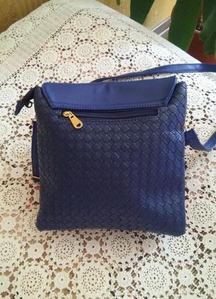 Синяя сумка кроссбоди с плетением и перфорацией accessory metar2 фото