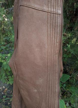 Куртка шкіряна коричнева asos байкерська косуха7 фото