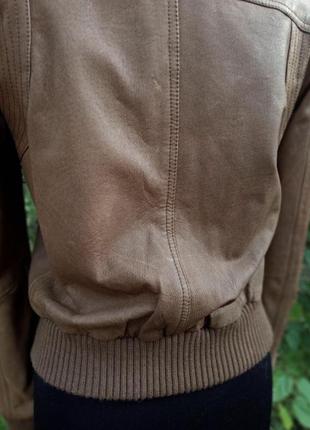 Куртка шкіряна коричнева asos байкерська косуха9 фото