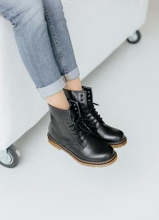 Женские высокие кожаные ботинки dr.martens 1460 classic black8 фото