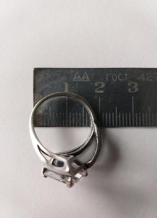 Серебряное кольцо с крупным камнем. серебро 925 проба с трезубцем. срiбло.8 фото