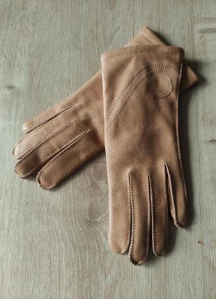 Стильные женские кожаные перчатки ,  германия.  размер 5,5(xs)