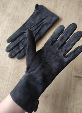 Стильные женские кожаные  замшевые  перчатки  madison , италия.  размер 7.5 фото