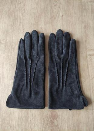 Стильные женские кожаные  замшевые  перчатки  madison , италия.  размер 7.2 фото