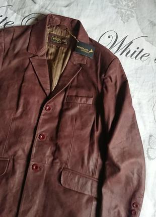 Брендова фірмова англійська шкіряна куртка піджак woodland,оригінал,новий з бірками.3 фото
