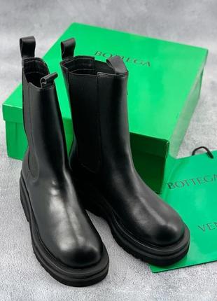 Черевики жіночі bottega veneta boots black 2/ботинки женские боттэга вэнэта