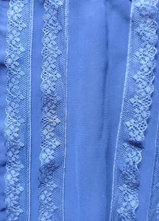 Блуза синяя прозрачная4 фото