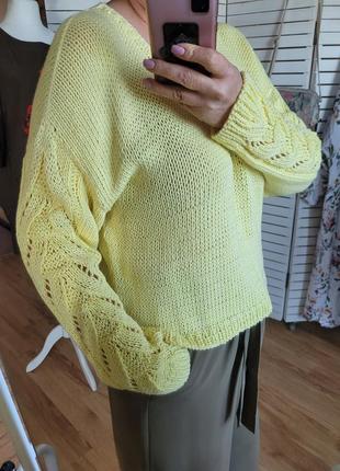 Классный свитер желтый3 фото