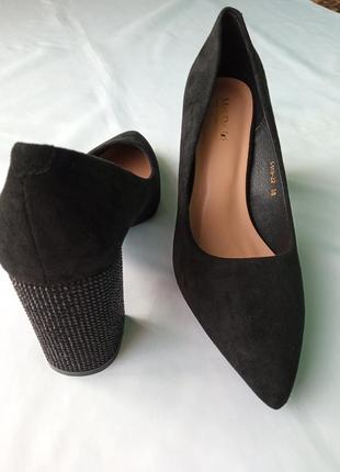 Жіночі замшеві туфлі мешти чорні 38, 404 фото