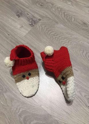 Вязаные тапки снеговик ⛄️ 3