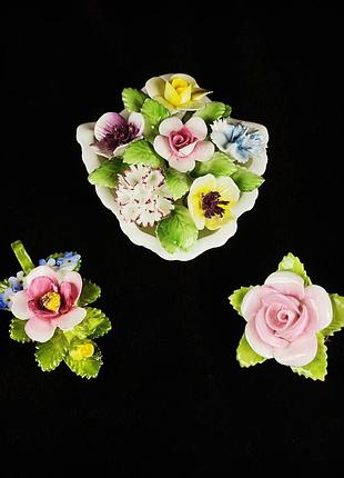 Порцелянові підвіс, брошь та статуетка bone china