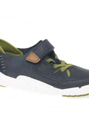 Шкіряні кеди clarks tri dash navy