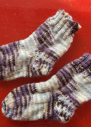 Детские теплые шерстяные вязаные носочки мальчику девочке 10.5-13.5 см 6-9-12-18-24м новые