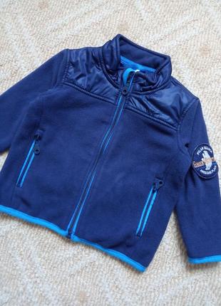 Флісова куртка, кофта на блискавці, фліс, на хлопчика 1,5-2 роки, зріст 74/80 см, pocopiano