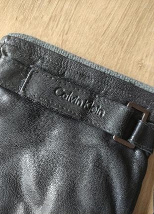 Фирменные мужские кожаные перчатки calvin klein, оригинал, сша. размер l(9)