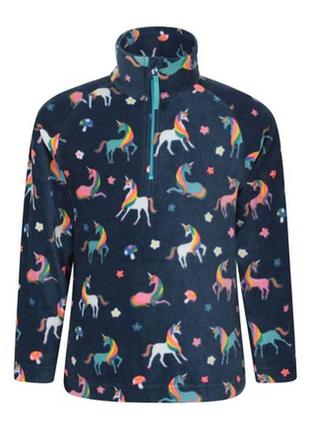 Mountain warehouse детская флиска кофта флисовая девочке единороги 7-8 л 122-128см