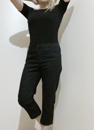 L черные укороченные джинсы брюки5 фото