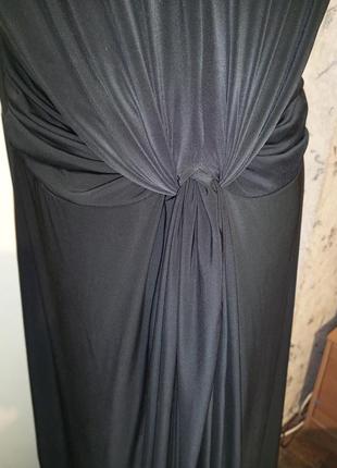 Трикотажное-масло,длинное-в пол,платье с драпировкой,большого размера,too true3 фото