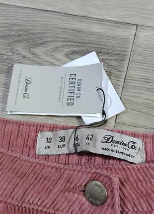 Новая розовая вельветовая юбка трапеция на пуговках3 фото